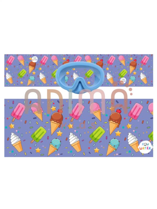 MÁSCARA JUNIOR AZUL CLARO TURBANTE HELADOS FUN WATER