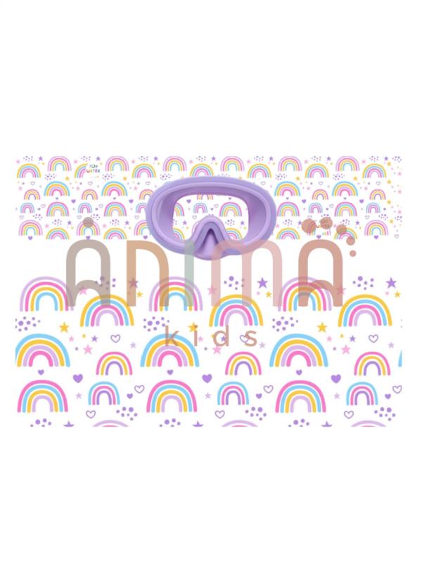 MÁSCARA JUNIOR MORADA TURBANTE ARCO IRIS FUN WATER