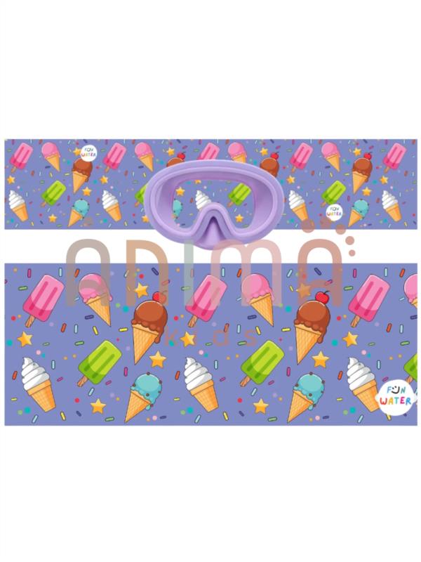 MÁSCARA JUNIOR MORADAS TURBANTE HELADOS FUN WATER