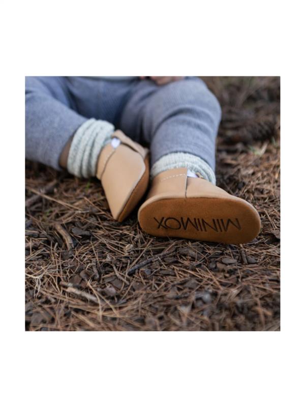 MOCS CITY BEIGE PIEL ZAPATITOS BEBÉ MINIMOX PRIMEROS PASOS