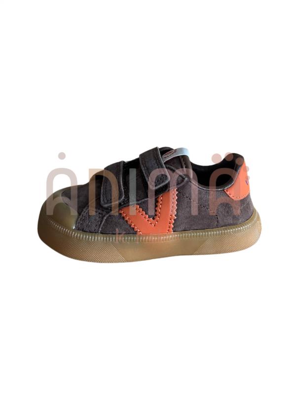 DEPORTIVAS OLIVER BAREFOOT TIRAS SERRAJE & CONTRASTE MARRÓN VICTORIA INFANTIL